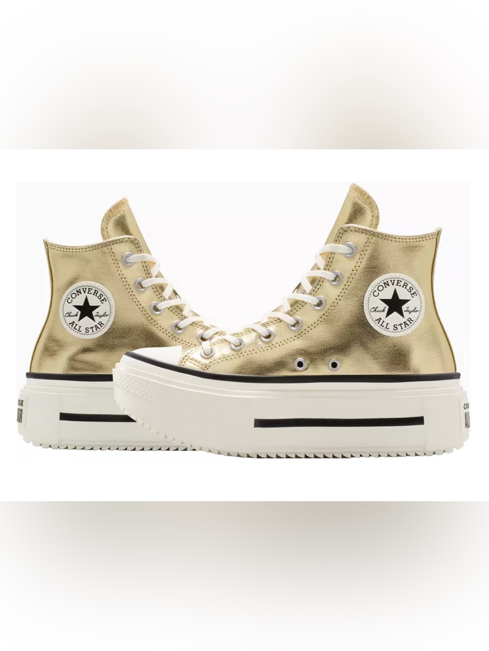 Converse Metallic Gold Platform Sneakers